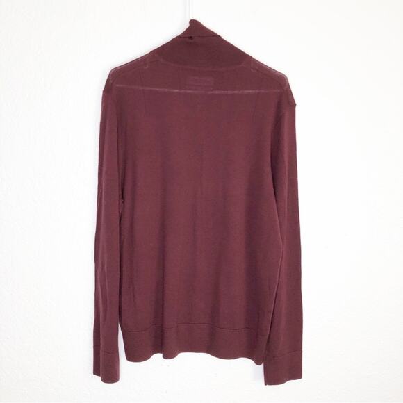 All Saints mens maroon merino wool turtleneck sweater size Extra Large XL - Picture 14 of 14